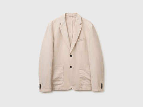 Single-breasted linen blend blazer - ucb_image_FS