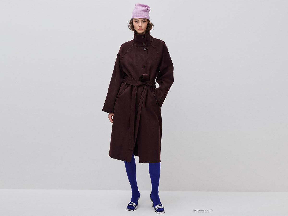 Long wool and cashmere coat