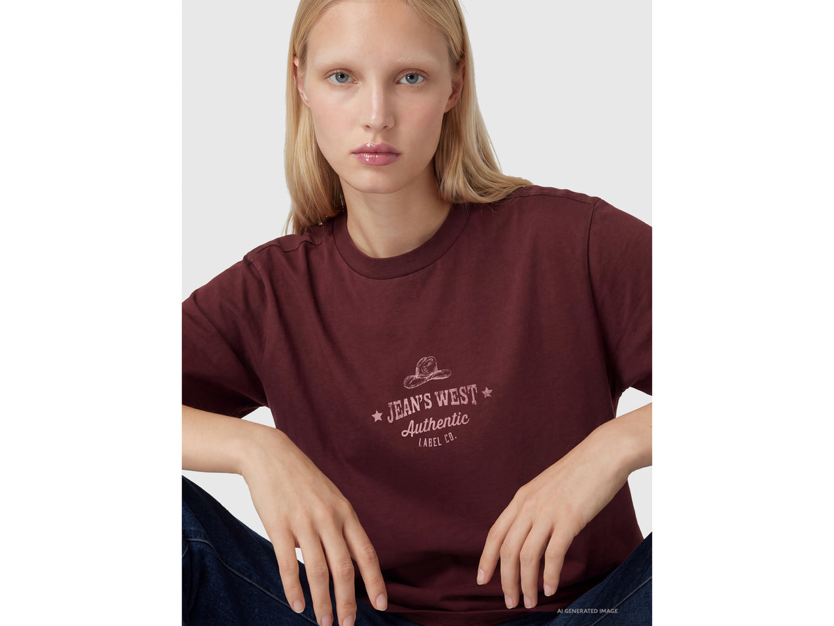 Over-fit T-shirt with western print