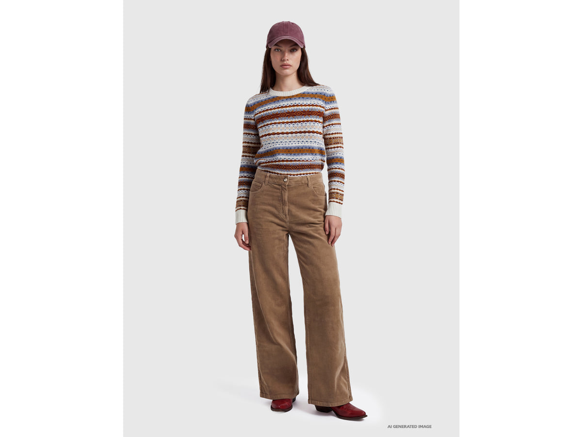 Wide-fit corduroy trousers with a vintage wash