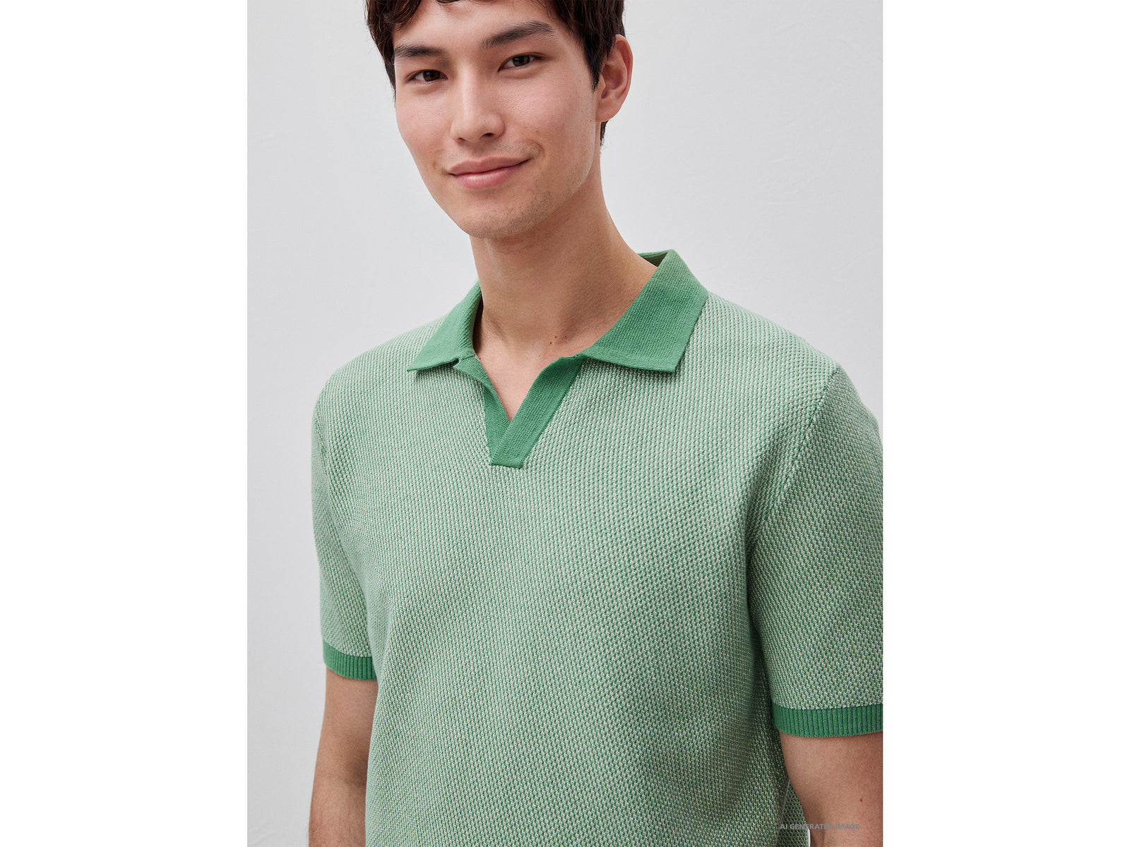 Textured knit polo shirt