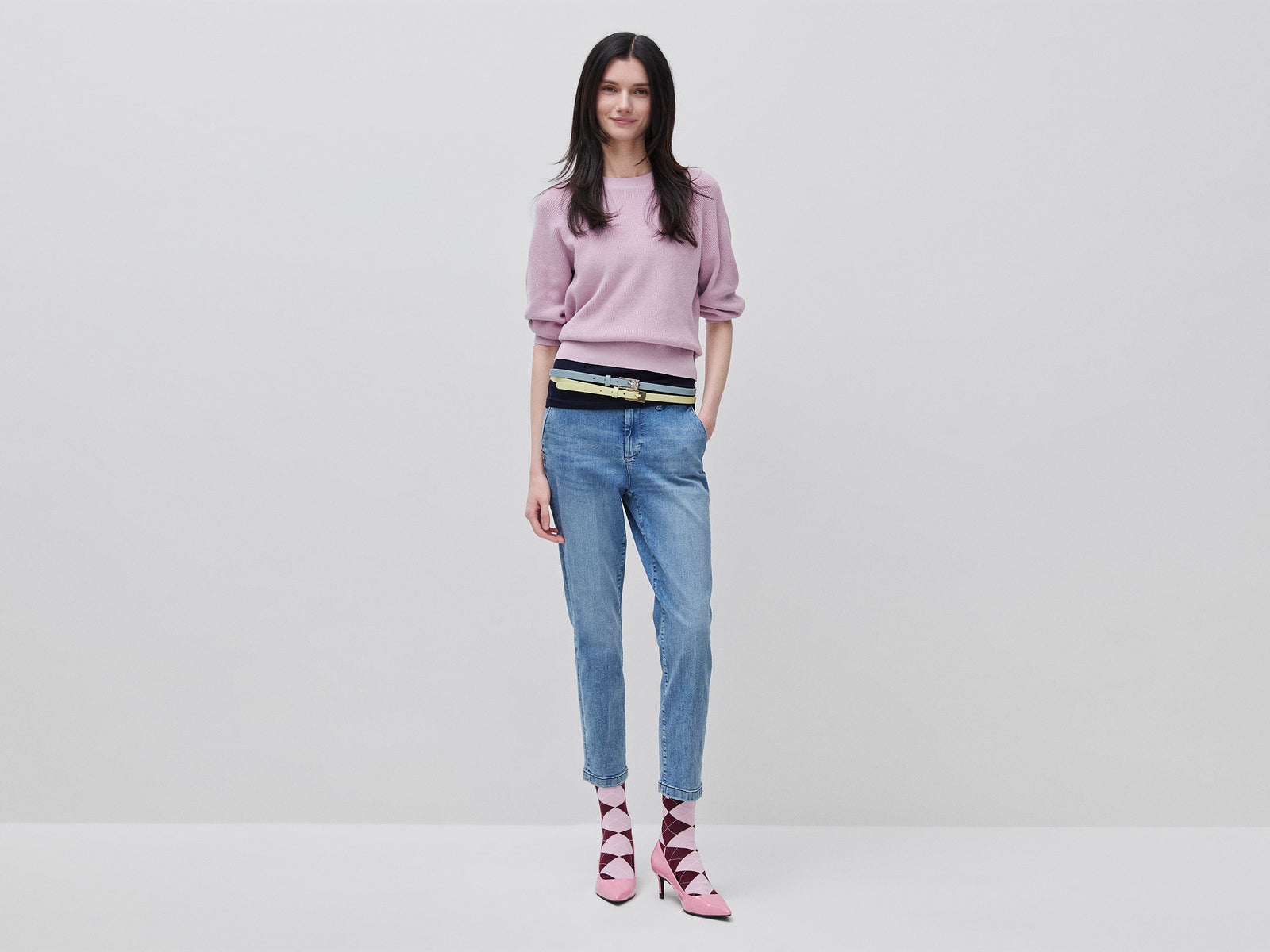 Slim fit denim chinos