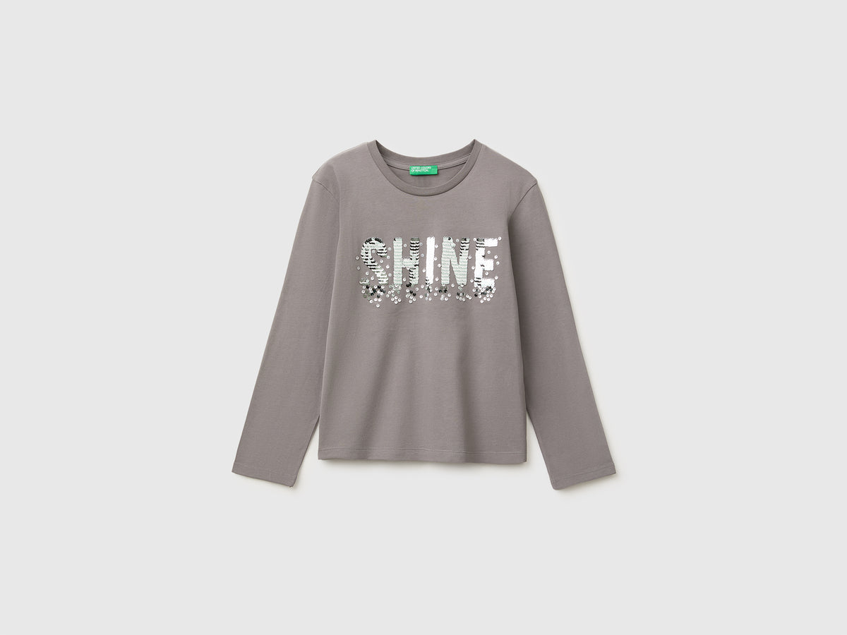 T-shirt em algodão orgânico quente com lantejoulas - ucb_image_FS
