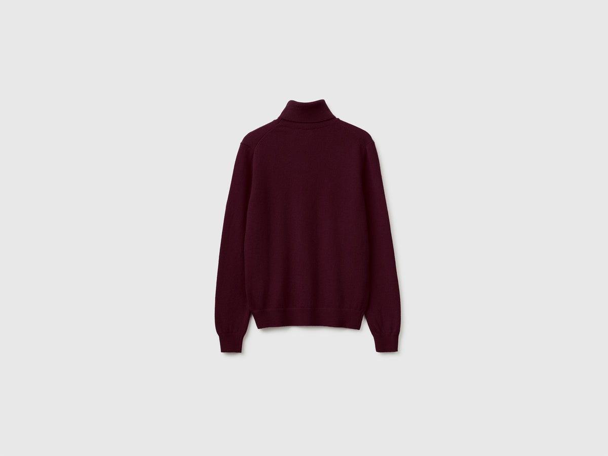 Camisola de gola alta ameixa em pura lã Merino - ucb_image_BS