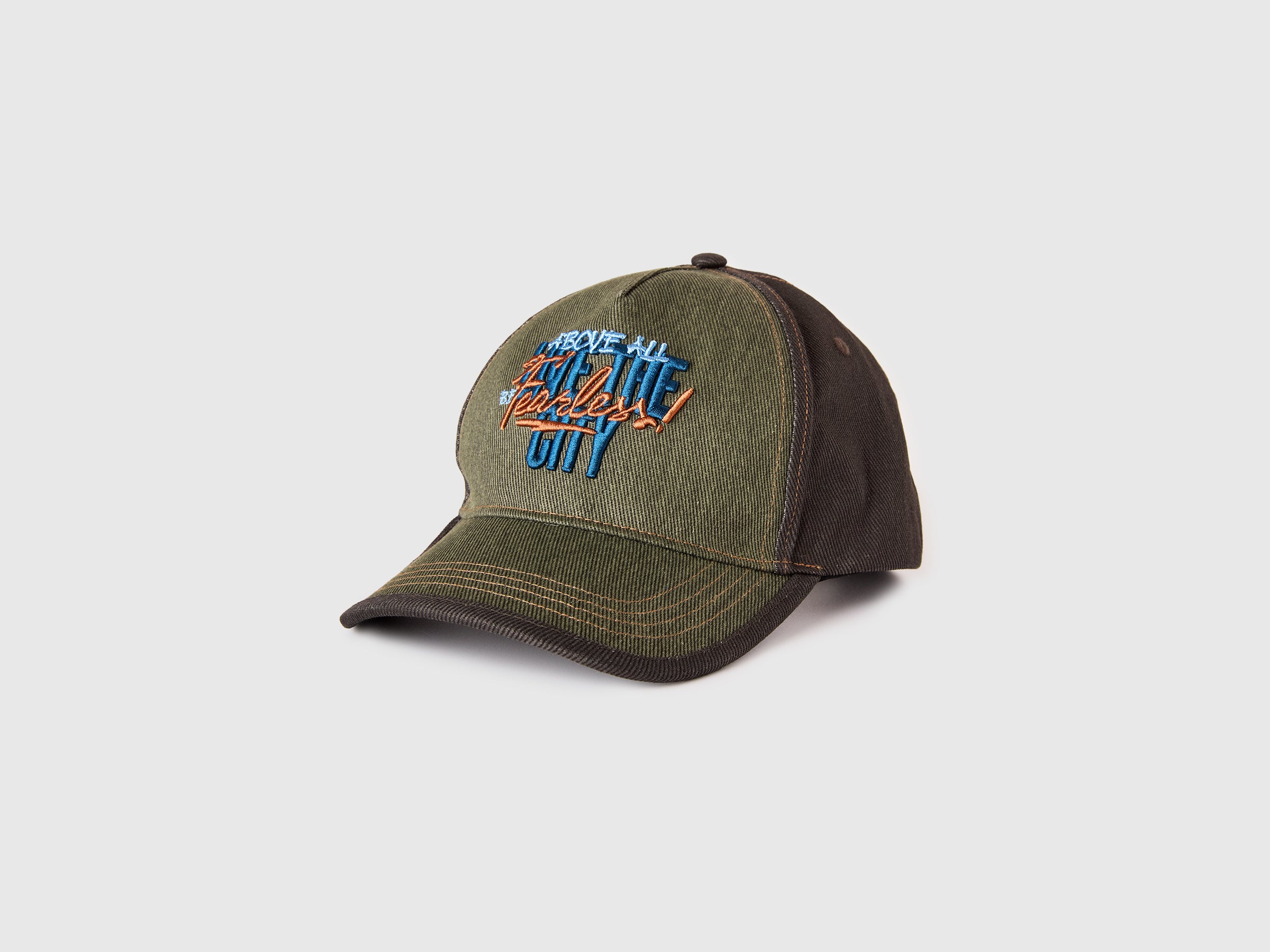 Denim baseball cap with slogan - ucb_image_FS