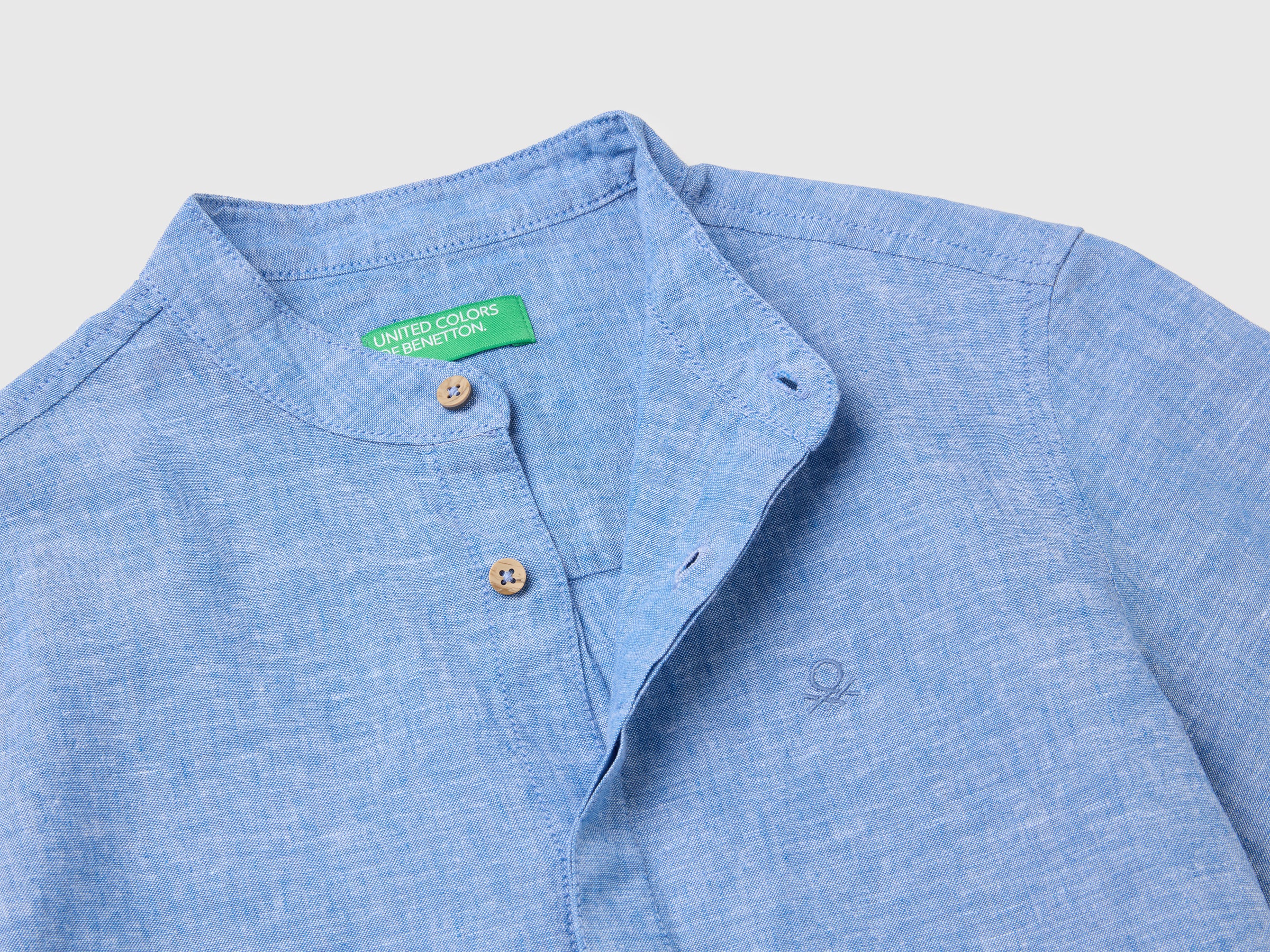 Short-sleeved linen blend shirt - ucb_image_DS1
