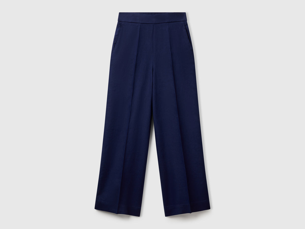 Palazzo trousers in 100% linen - ucb_image_FS