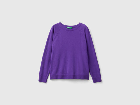 Camisola de gola redonda violeta em mistura de lã e caxemira - ucb_image_FS