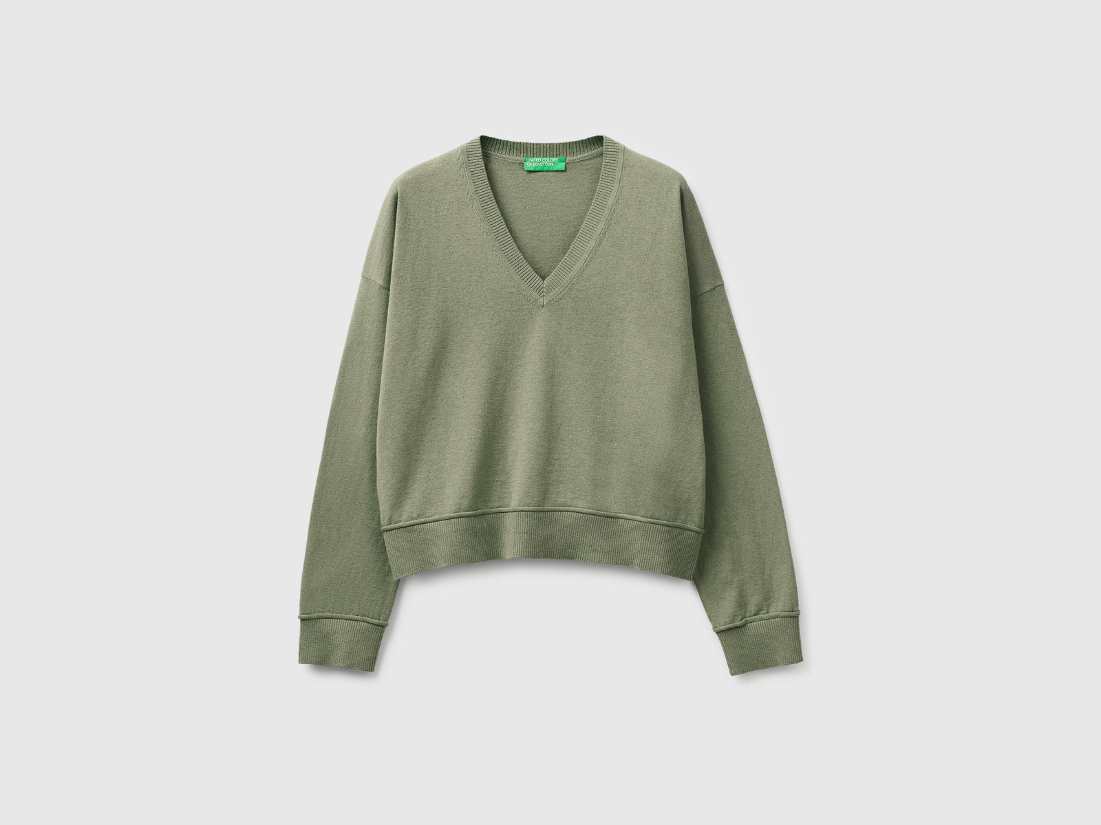 Camisola decote em V em algodão e lã - ucb_image_FS