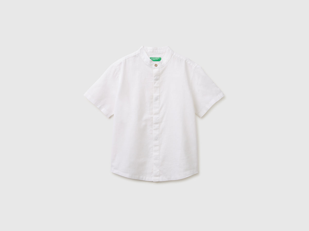 Short-sleeved linen blend shirt - ucb_image_FS