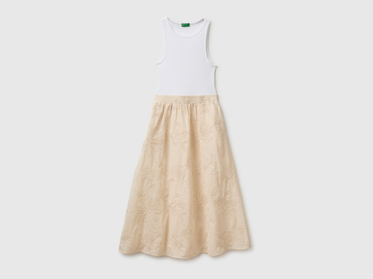 Midi dress with floral embroidery - ucb_image_FS