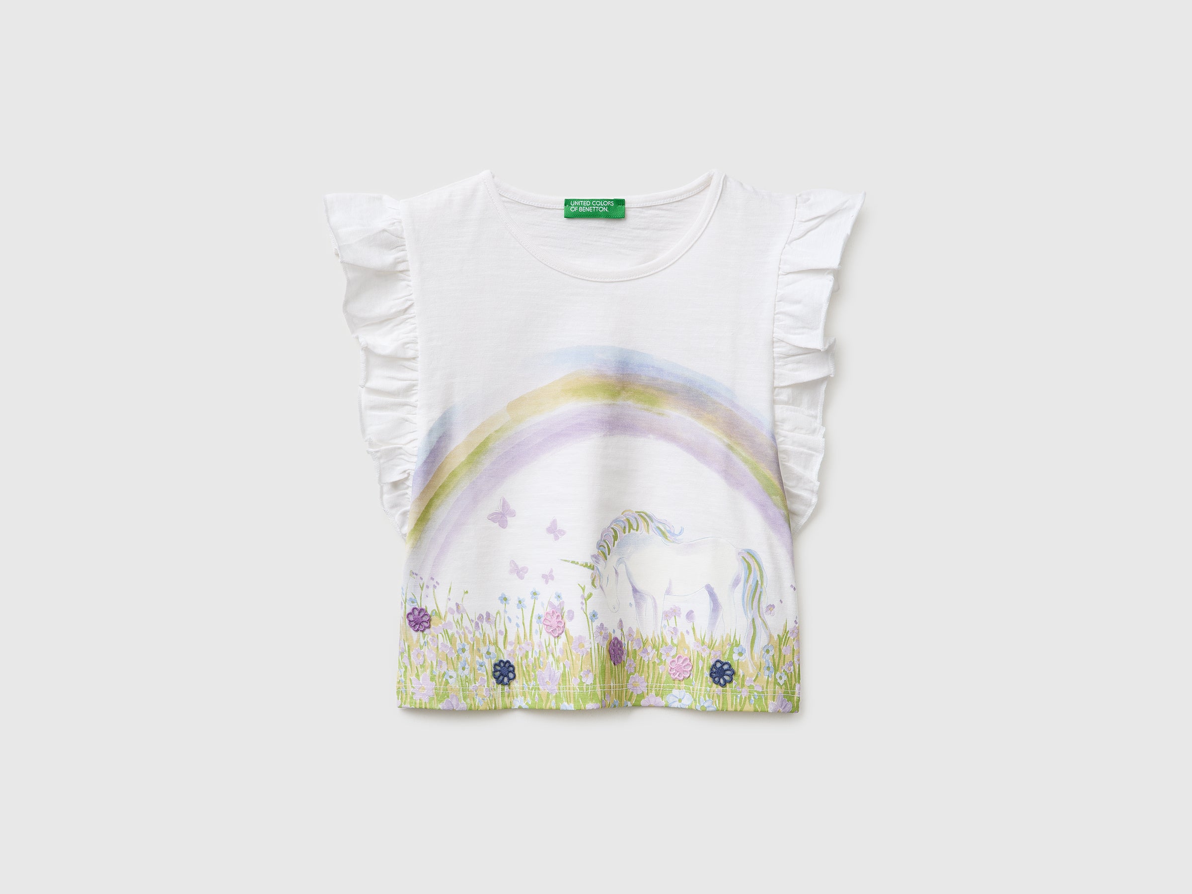 Cropped T-shirt with print and embroidery - ucb_image_FS