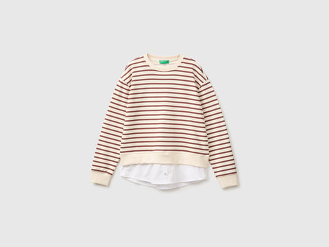 Sweat às riscas com inserção de camisa - ucb_image_FS