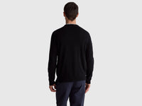 Black sweater in pure Merino wool - ucb_image_B