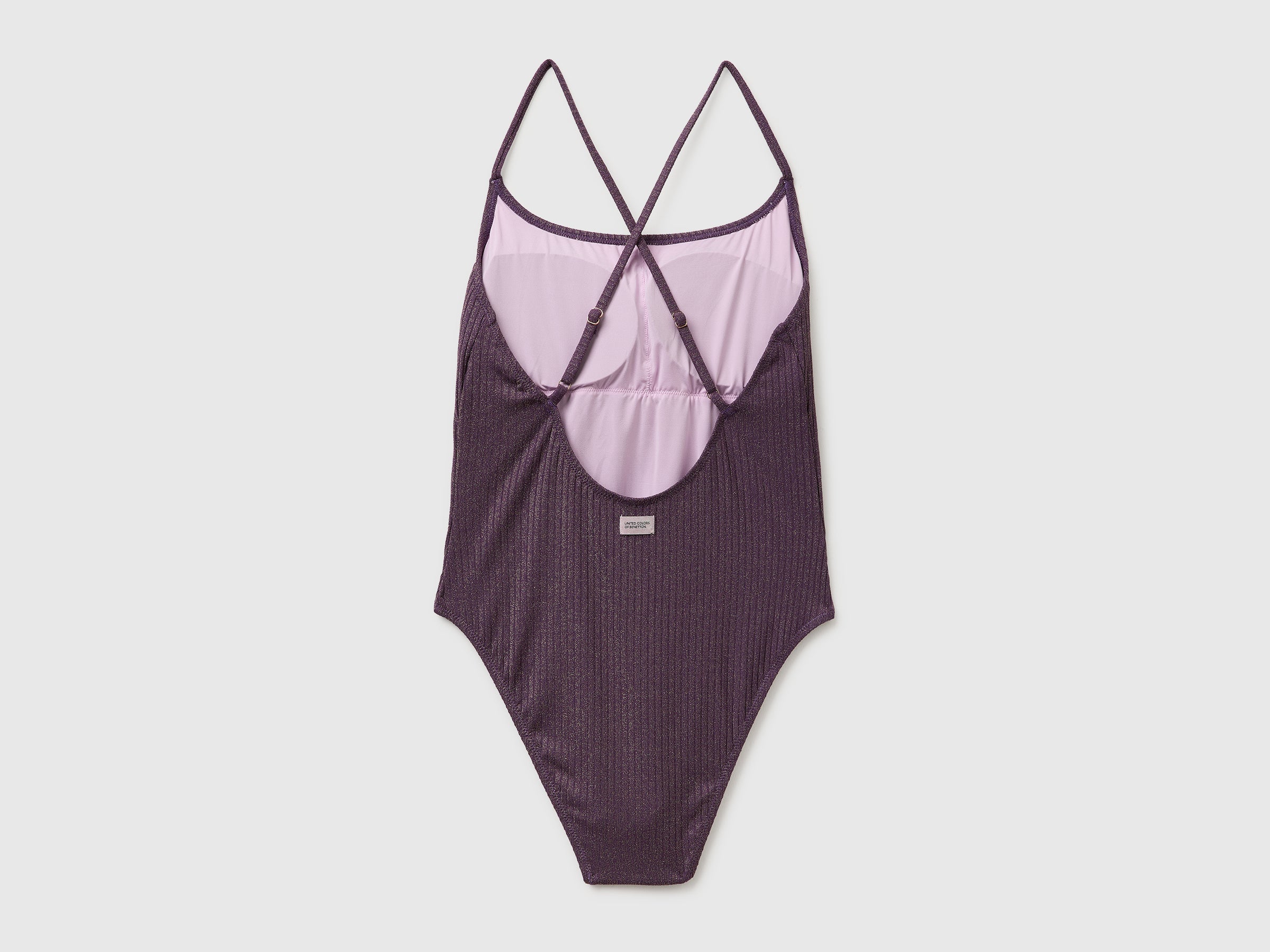 Ribbed one-piece swimsuit with lurex - ucb_image_BS