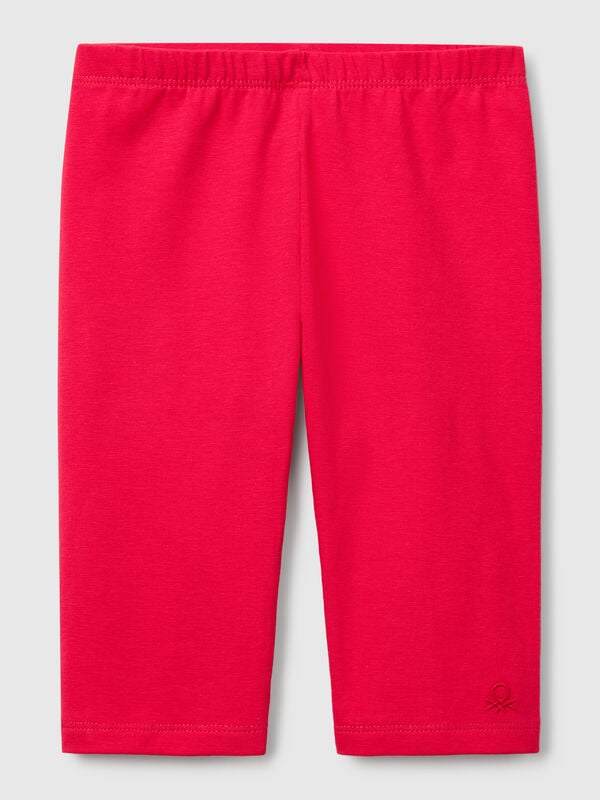 Leggings a 3/4 in cotone stretch Bambina