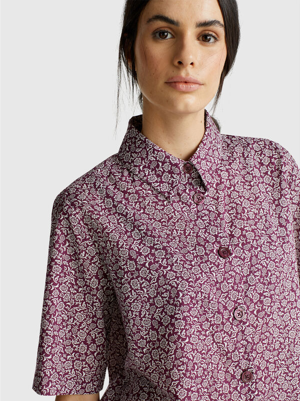 Camicia fantasia a manica corta Donna