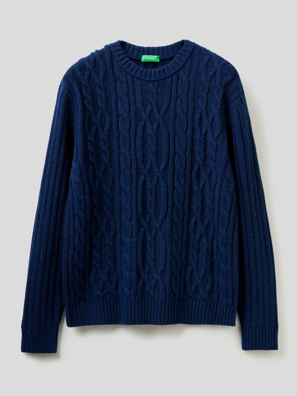 Maglione lavorato con trecce e coste image number 1