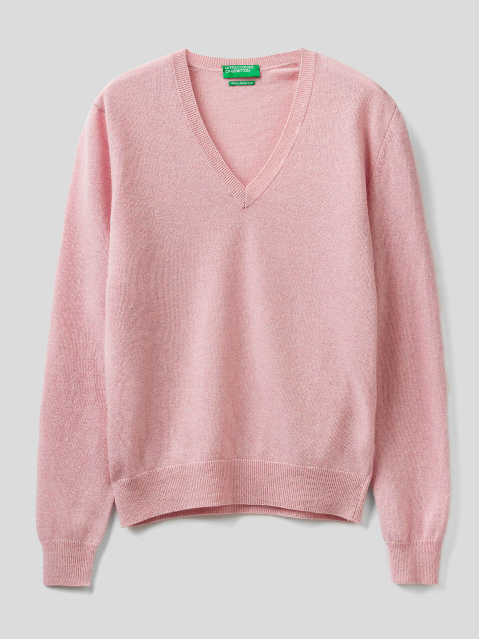 Maglia con scollo a V in pura lana vergine image number 1