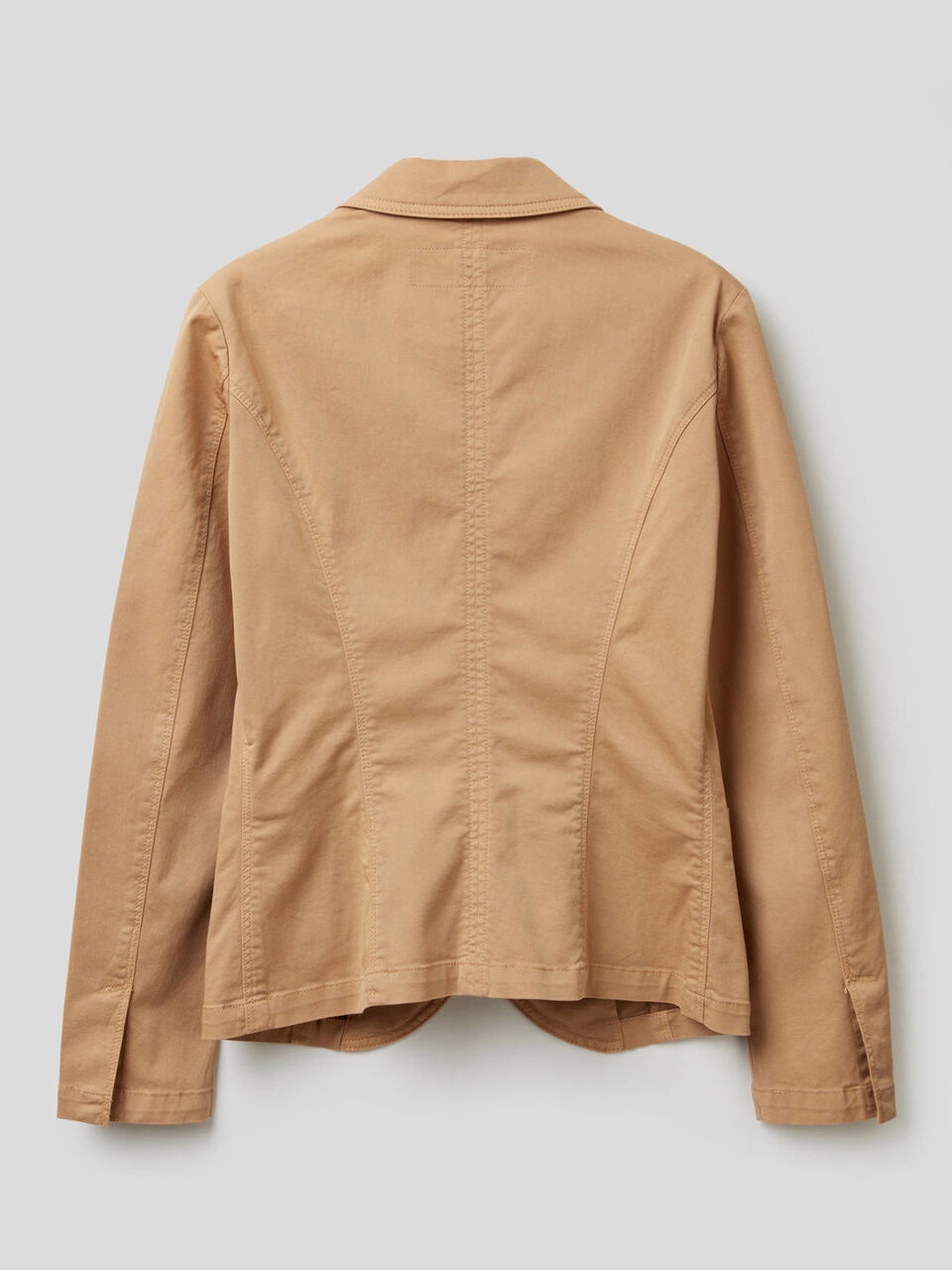 Blazer sciancrato in cotone stretch image number 2