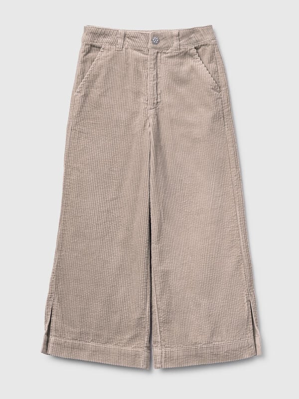 Pantaloni wide fit in velluto Bambina