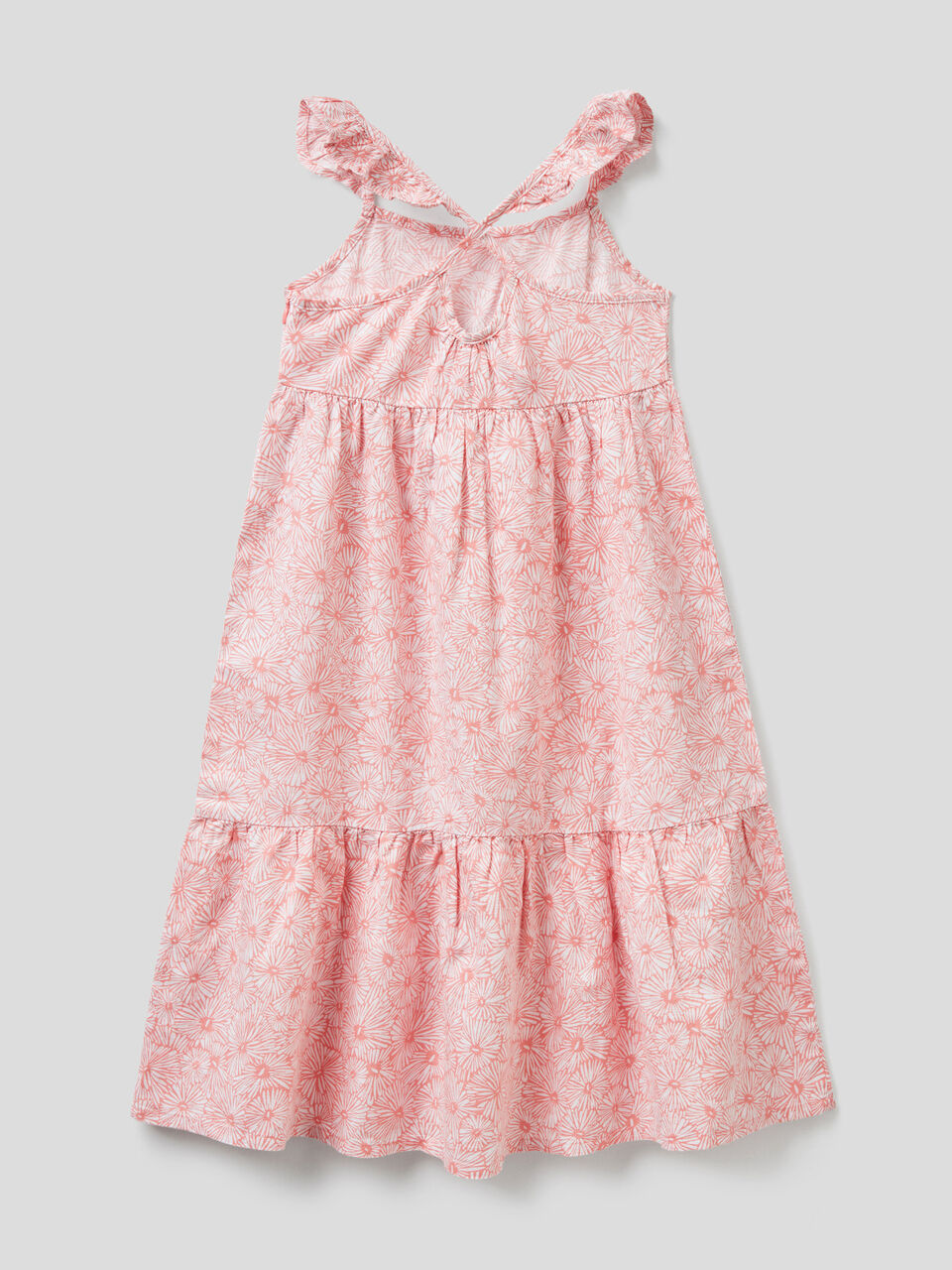 Vestito midi con balza in misto lino image number 2