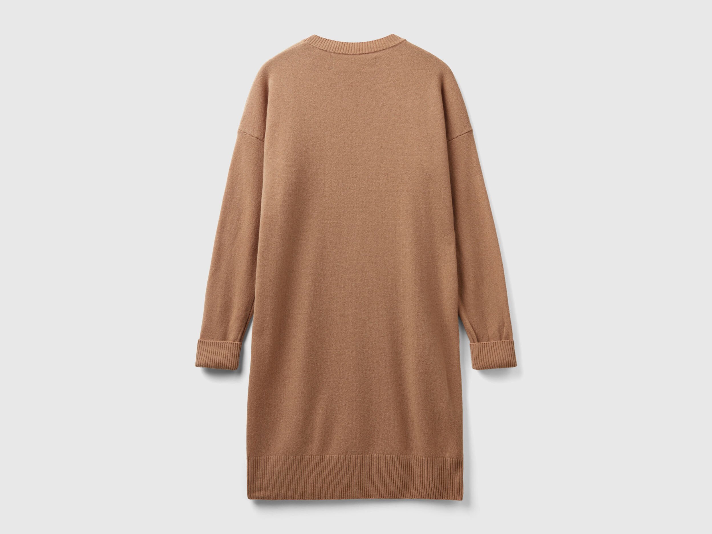 Vestito girocollo in maglia Cammello Donna Benetton