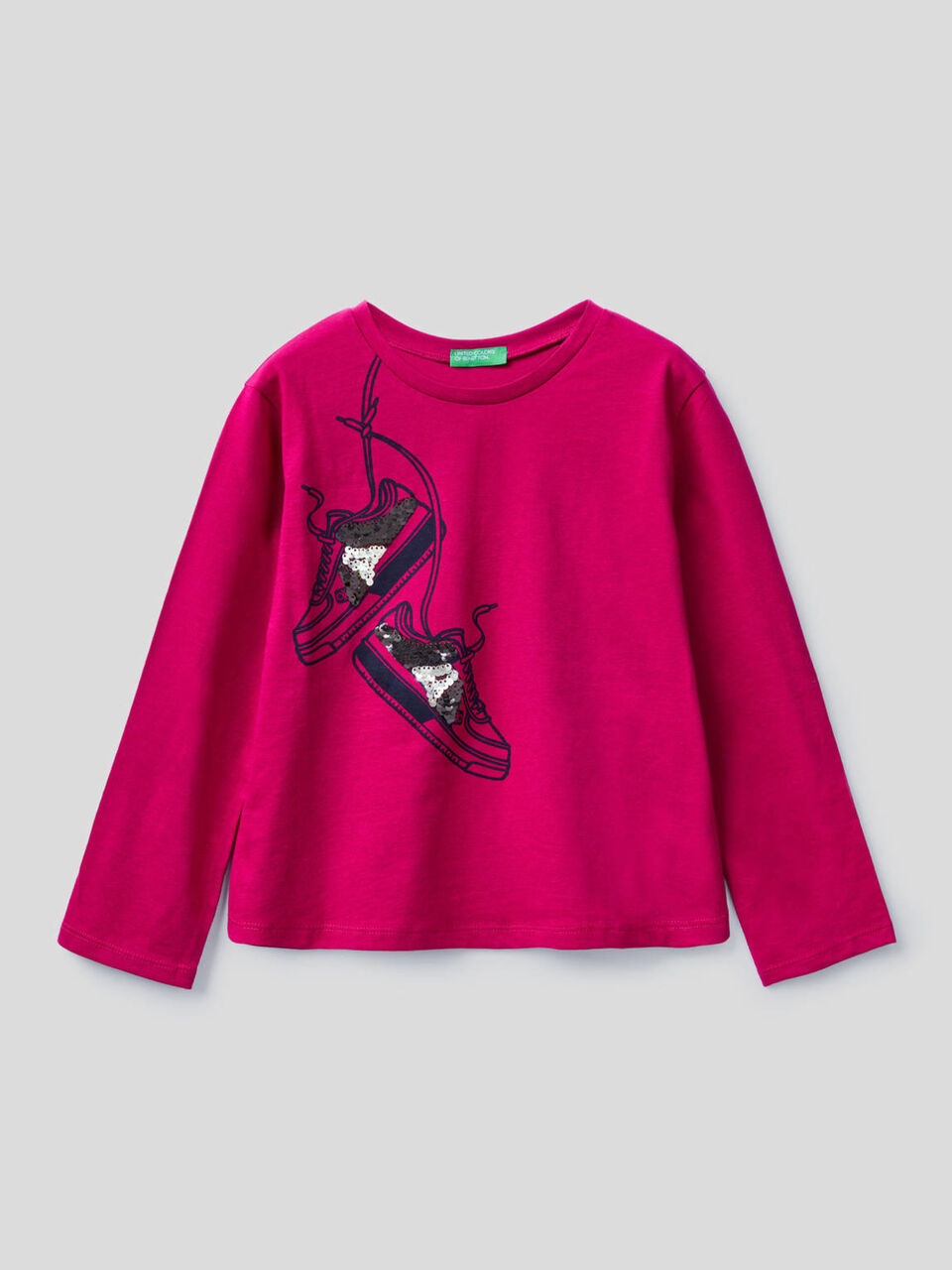 T-shirt 100% cotone con paillettes image number 1