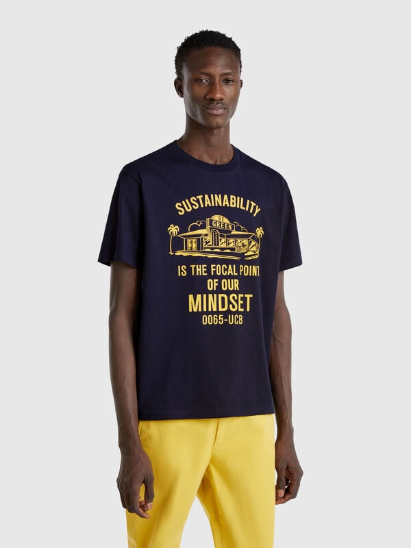 T-shirt con stampa in cotone bio Uomo