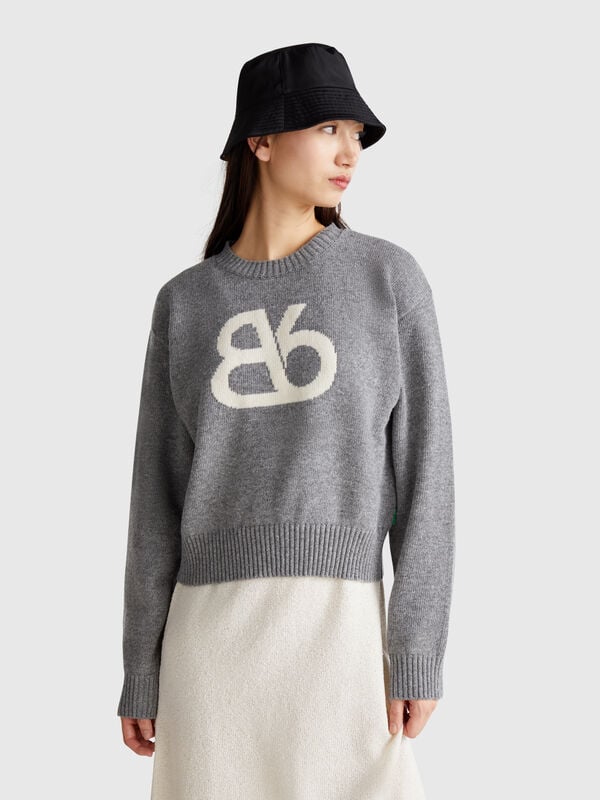 Maglia girocollo in misto lana Donna
