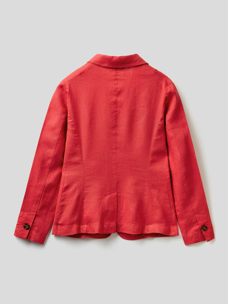 Blazer sciancrato in 100% lino image number 2