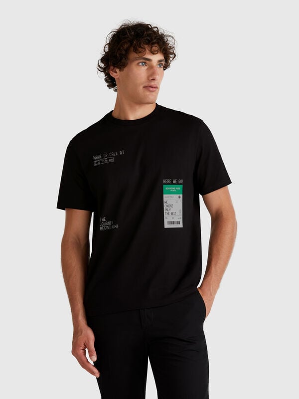 Maglietta nera con grafica Uomo