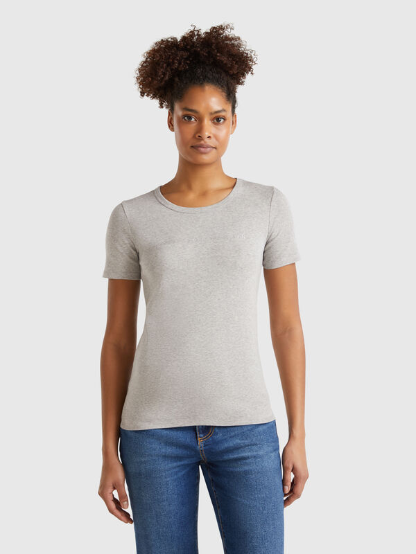 T-shirt 100% cotone con stampa logo glitter Donna