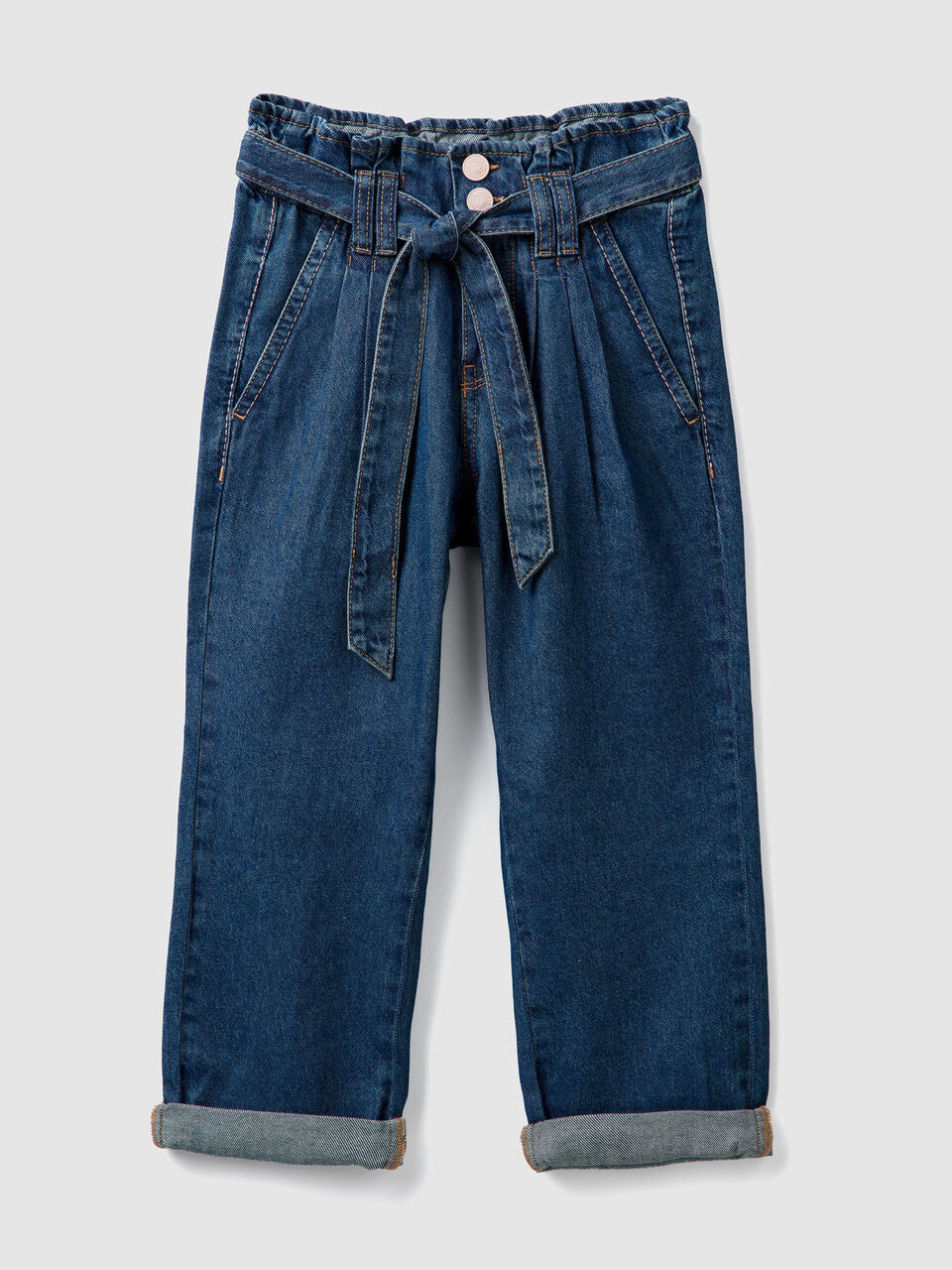 Pantaloni a vita alta in denim image number 1