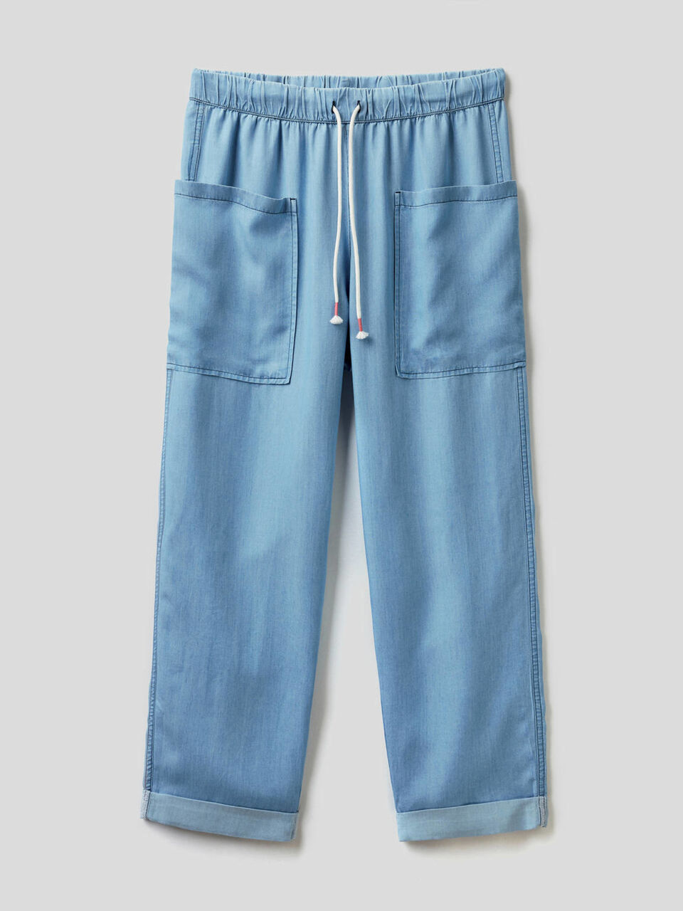 Pantaloni fluidi effetto jeans image number 1