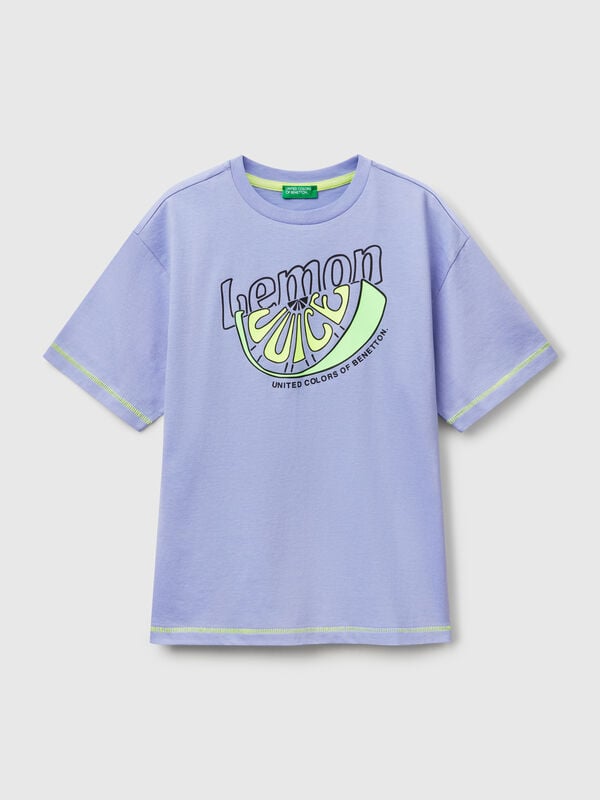 T-shirt con stampa davanti e dietro Bambino