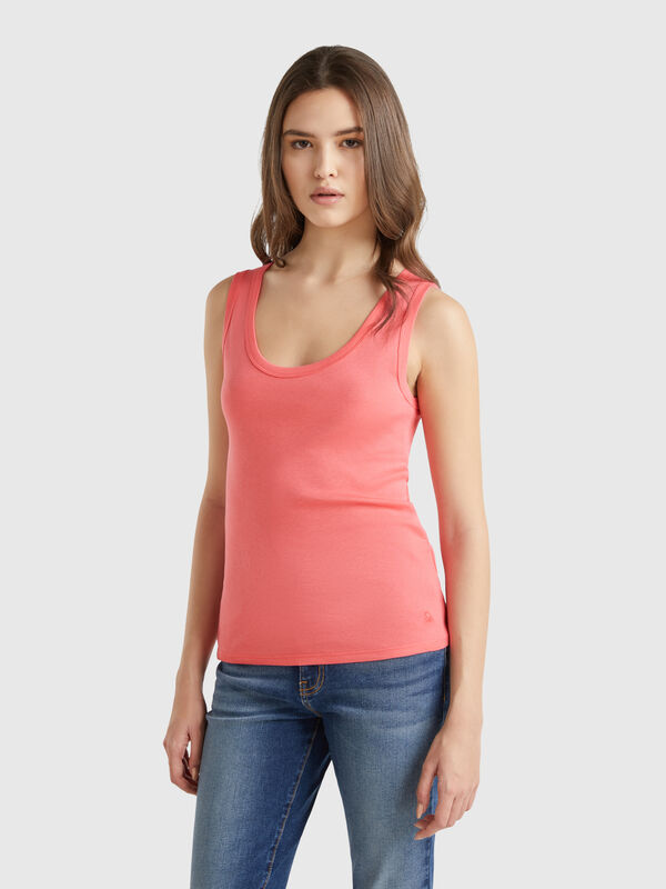 Canotta fucsia in puro cotone Donna