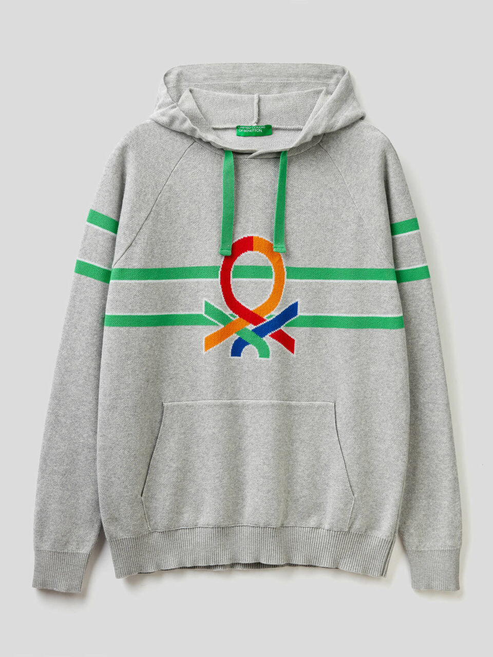 Maglia con cappuccio e logo multicolor image number 1