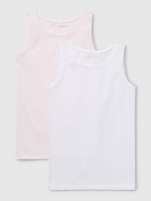Due canotte in cotone super stretch Bambina