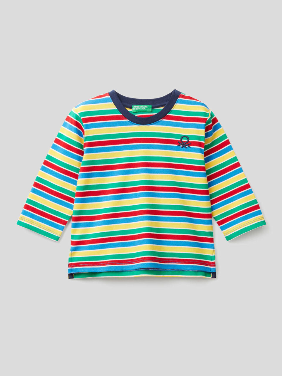 T-shirt a righe in cotone biologico image number 1