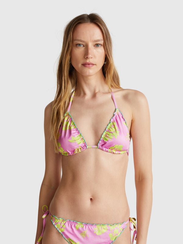 Triangolo mare imbottito con stampa fiori Donna