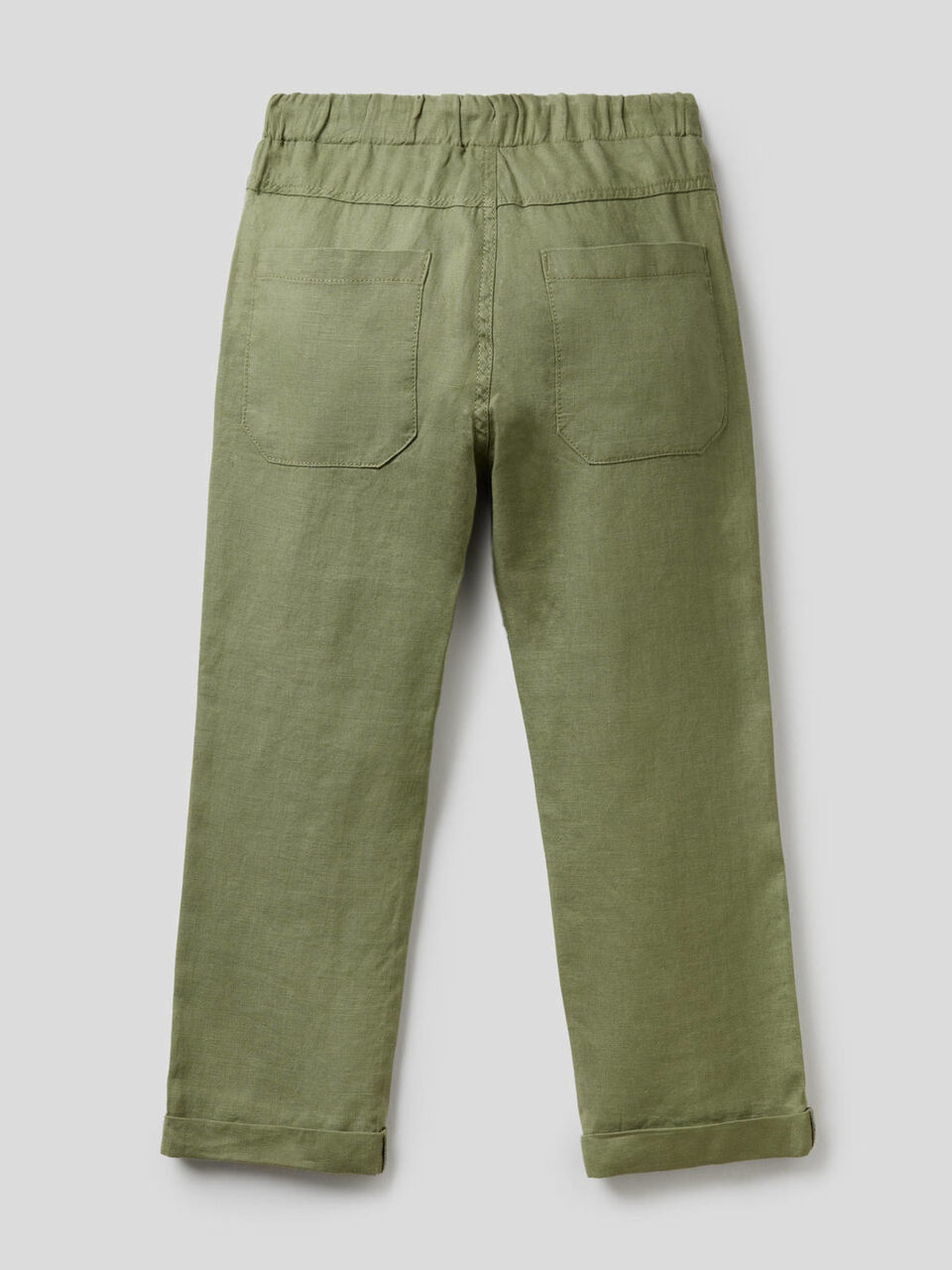 Pantaloni 100% lino con coulisse image number 2
