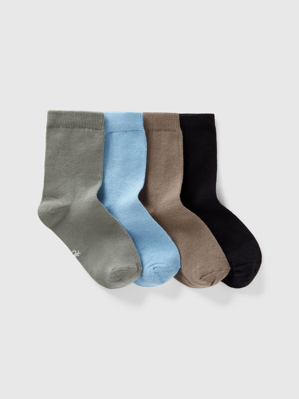 Quattro paia di calzini in cotone stretch Bambino