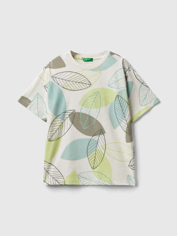 T-shirt con stampa foglie Bambino