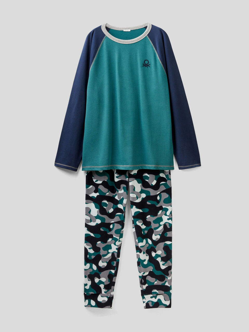Pigiama in cotone con pantaloni fantasia image number 1