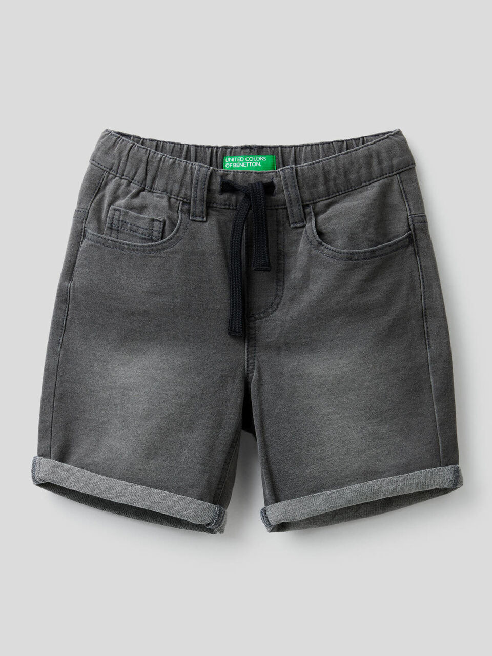Bermuda in felpa effetto denim image number null