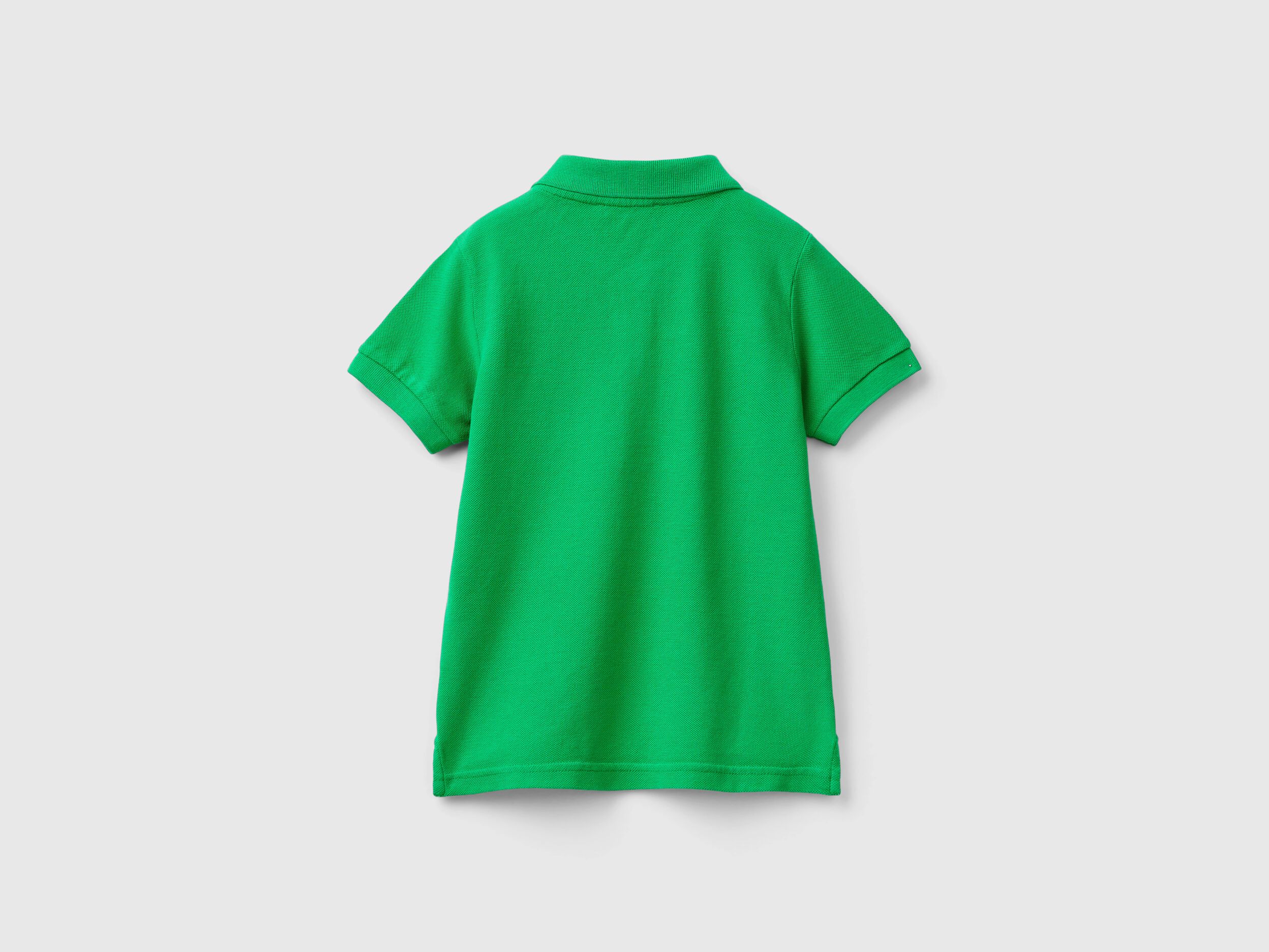 Polo manica corta in cotone biologico Verde Benetton