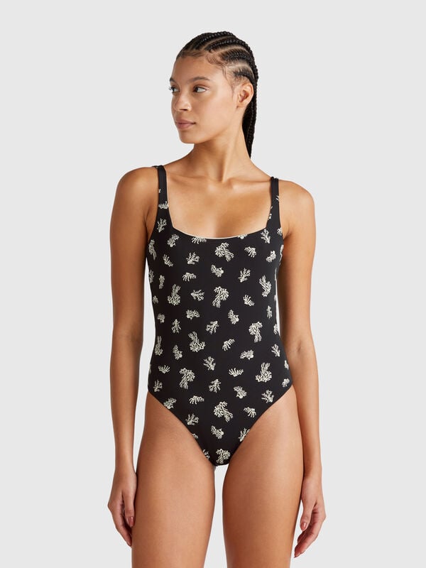 Costume intero con stampa coralli Donna