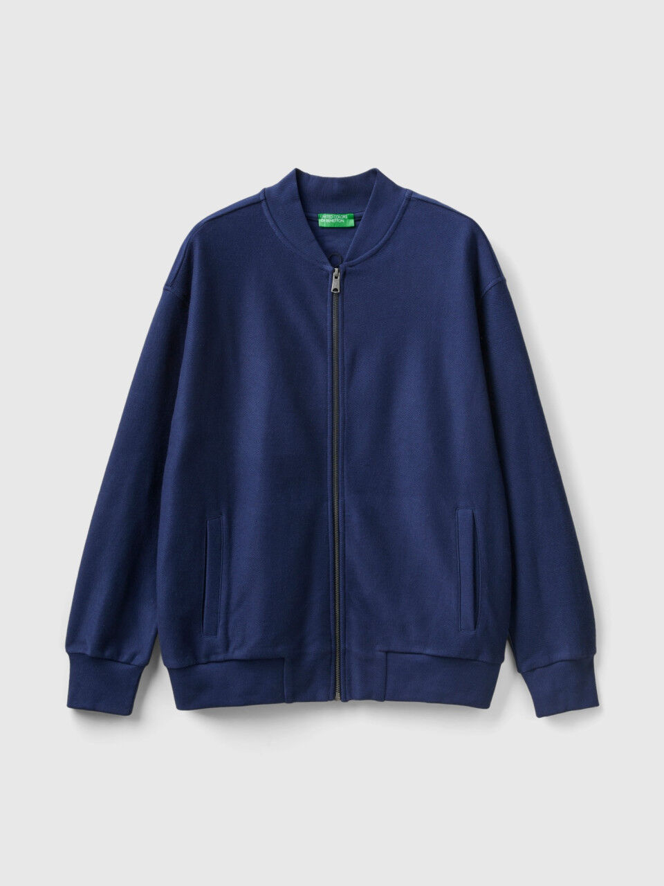 Bomber in felpa con zip Blu Scuro Uomo Benetton