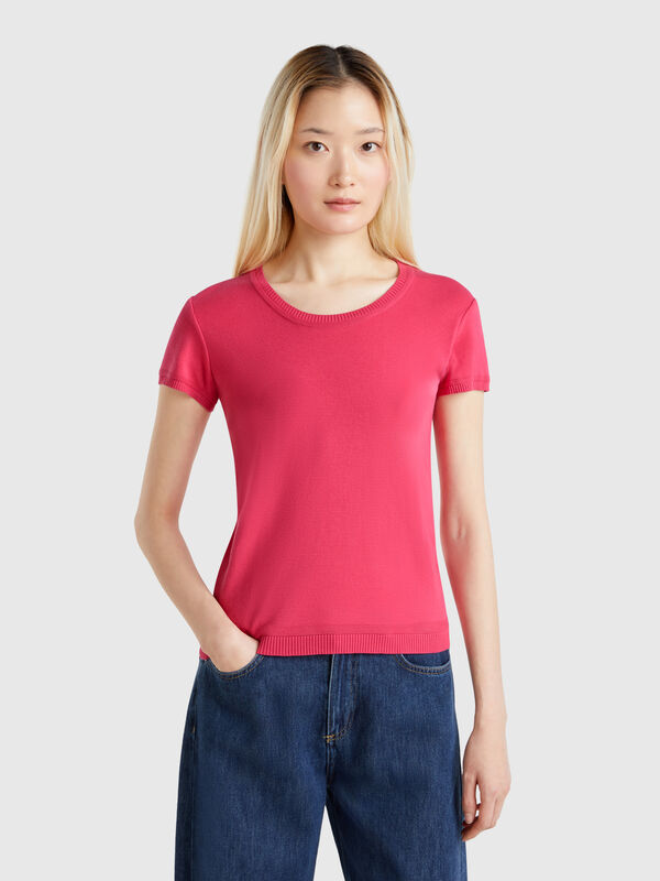 Maglia a manica corta in 100% cotone Donna
